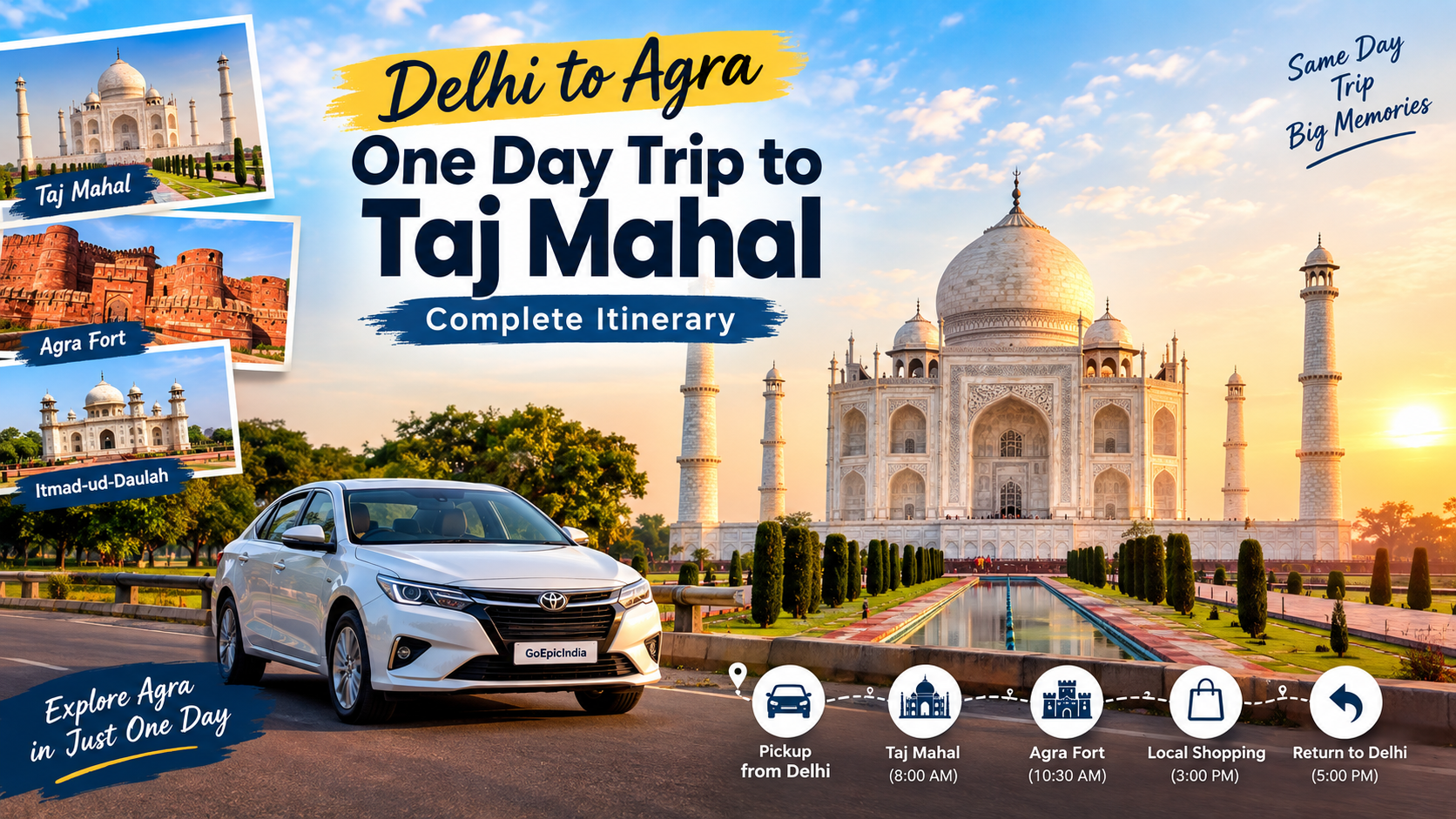 Agra to Taj Mahal One Day Trip from Delhi – Complete Itinerary